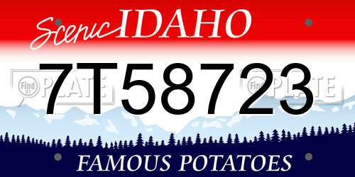 7T58723 Idaho License Plate