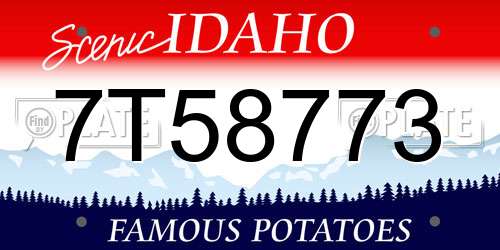 7T58773 Idaho License Plate