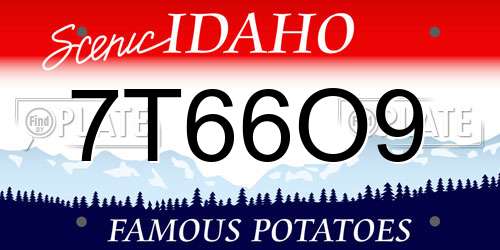 7T66O9 Idaho License Plate