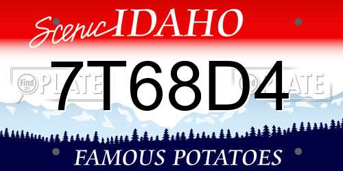 7T68D4 Idaho License Plate