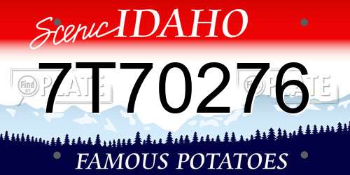 7T70276 Idaho License Plate