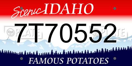 7T70552 Idaho License Plate