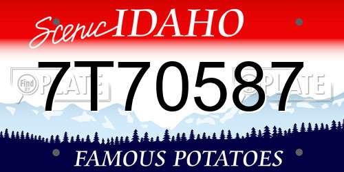 7T70587 Idaho License Plate