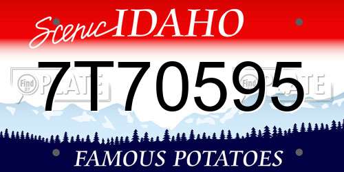 7T70595 Idaho License Plate