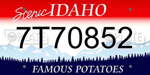 7T70852 Idaho License Plate
