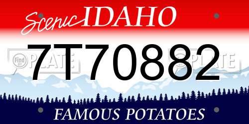 7T70882 Idaho License Plate