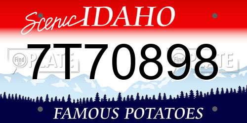 7T70898 Idaho License Plate