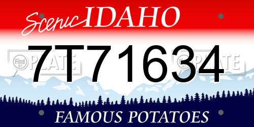 7T71634 Idaho License Plate