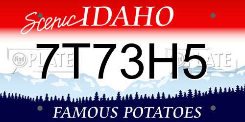 7T73H5 Idaho License Plate