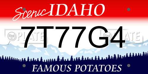 7T77G4 Idaho License Plate