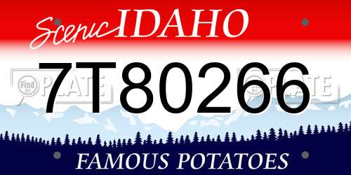 7T80266 Idaho License Plate