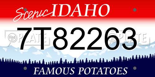 7T82263 Idaho License Plate