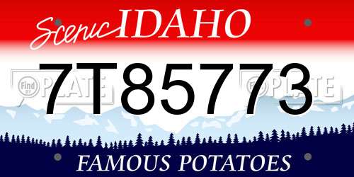 7T85773 Idaho License Plate