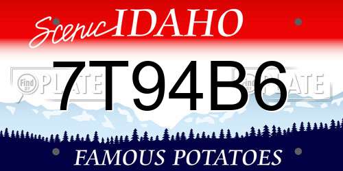 7T94B6 Idaho License Plate