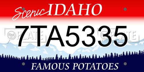 7TA5335 Idaho License Plate