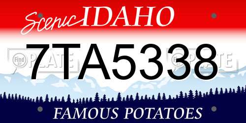 7TA5338 Idaho License Plate