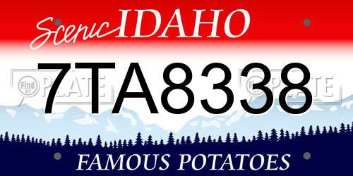 7TA8338 Idaho License Plate
