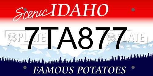7TA877 Idaho License Plate