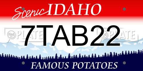 7TAB22 Idaho License Plate