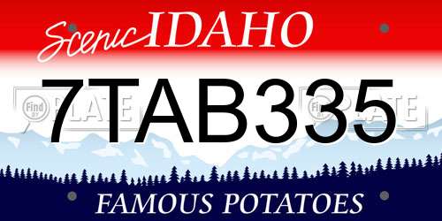 7TAB335 Idaho License Plate