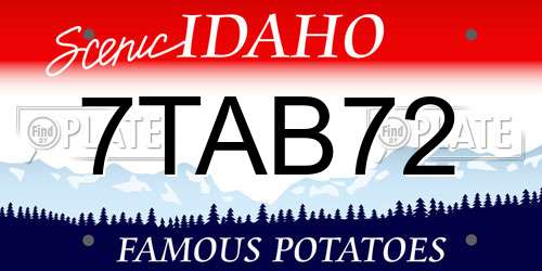 7TAB72 Idaho License Plate