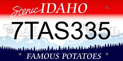 7TAS335 Idaho License Plate