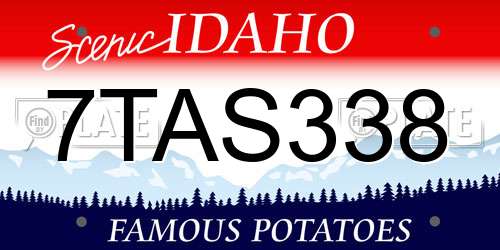 7TAS338 Idaho License Plate