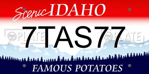 7TAS77 Idaho License Plate