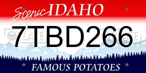 7TBD266 Idaho License Plate