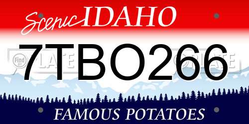 7TBO266 Idaho License Plate