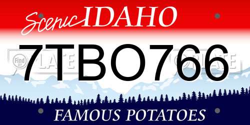 7TBO766 Idaho License Plate