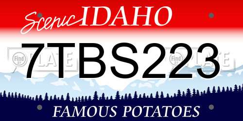 7TBS223 Idaho License Plate