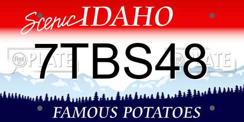 7TBS48 Idaho License Plate