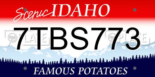 7TBS773 Idaho License Plate