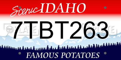 7TBT263 Idaho License Plate