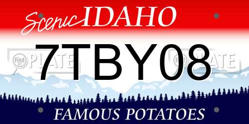 7TBY08 Idaho License Plate