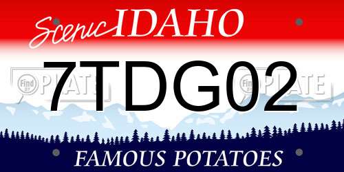 7TDG02 Idaho License Plate