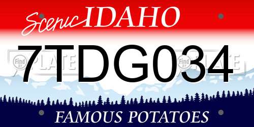 7TDG034 Idaho License Plate