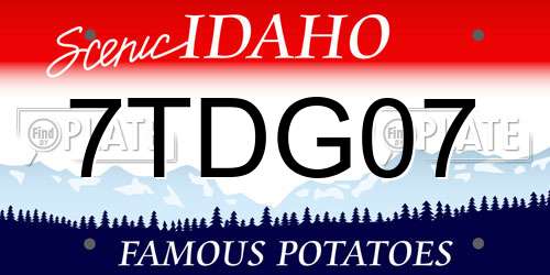 7TDG07 Idaho License Plate