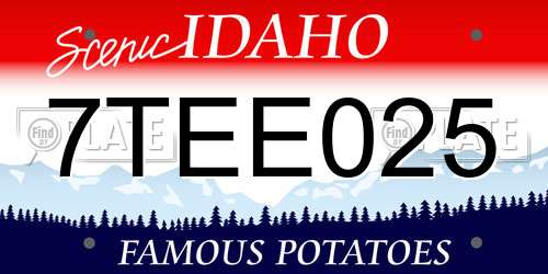 7TEE025 Idaho License Plate