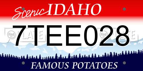 7TEE028 Idaho License Plate