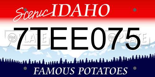 7TEE075 Idaho License Plate