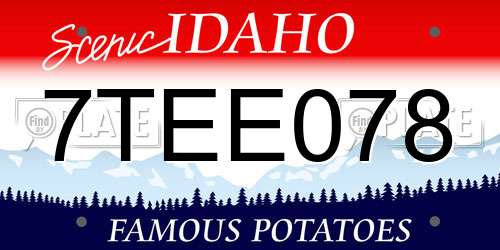 7TEE078 Idaho License Plate