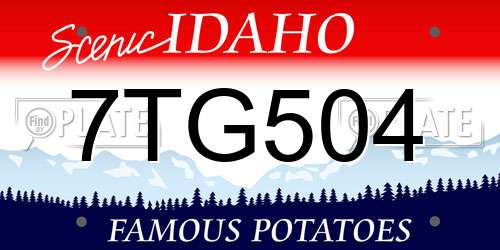 7TG504 Idaho License Plate