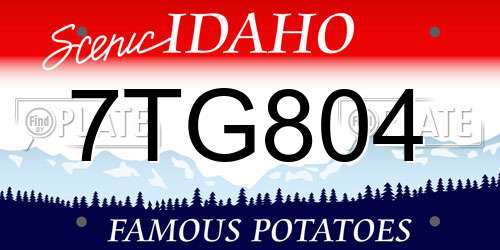 7TG804 Idaho License Plate