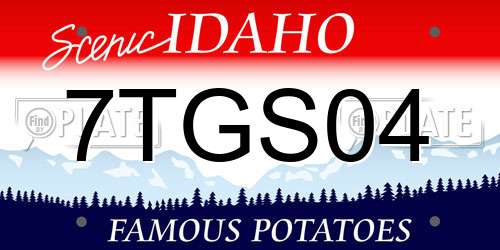 7TGS04 Idaho License Plate