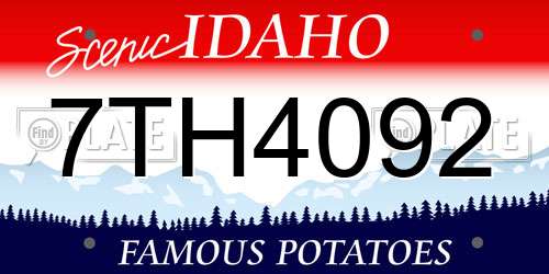 7TH4092 Idaho License Plate