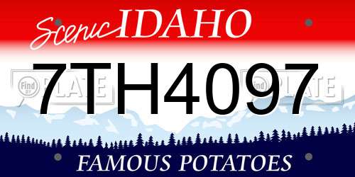 7TH4097 Idaho License Plate