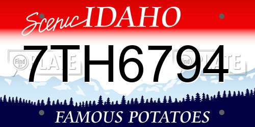 7TH6794 Idaho License Plate