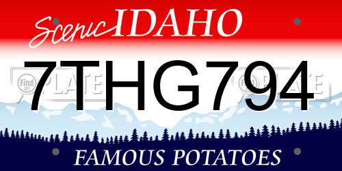 7THG794 Idaho License Plate